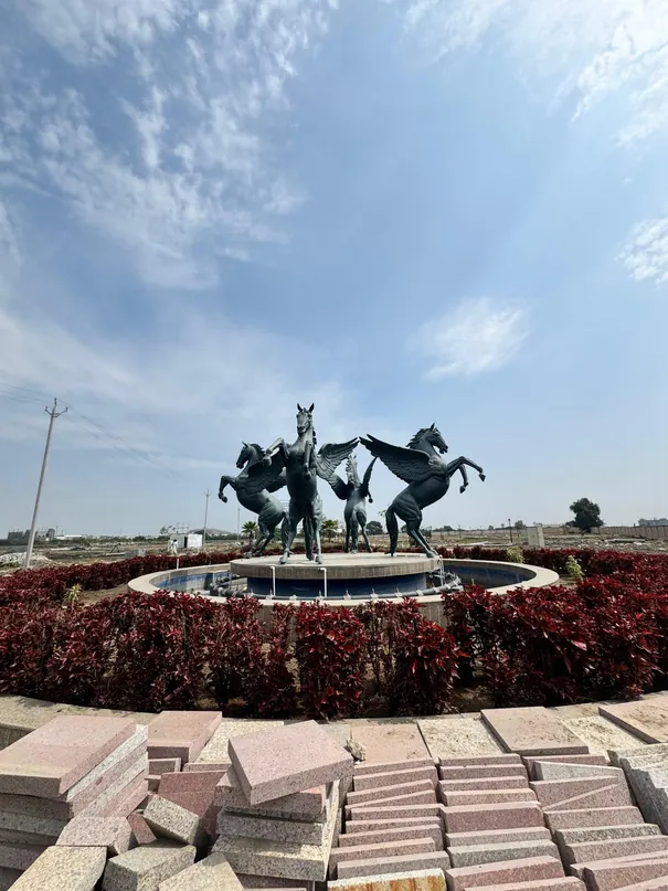 Signature winged-horse fountain at Siddhi Olympia, Indore (actual photo)